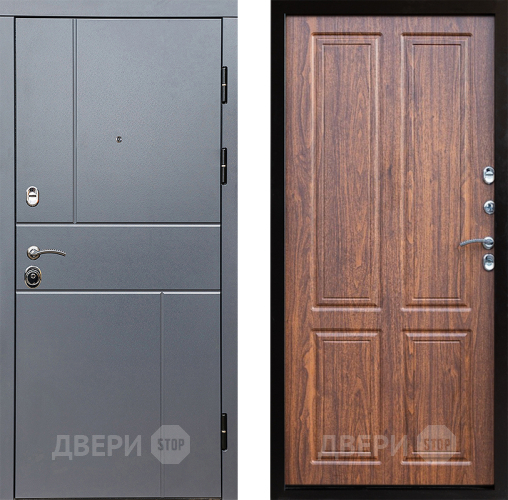 Входная металлическая Дверь Престиж Горизонт Грэй Премиум Орех светлый в Бронницах