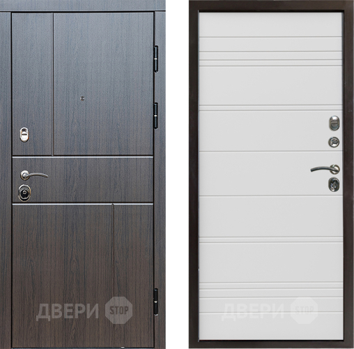 Входная металлическая Дверь Престиж Горизонт Венге Line Белый в Бронницах