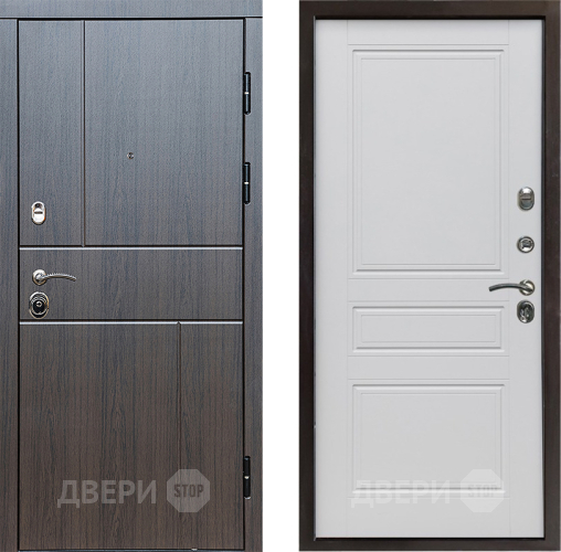 Входная металлическая Дверь Престиж Горизонт Венге Классика Белый матовый в Бронницах