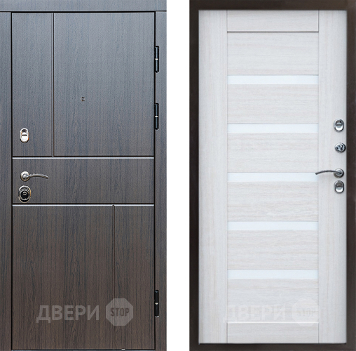 Входная металлическая Дверь Престиж Горизонт Венге Царга Лиственница белая в Бронницах