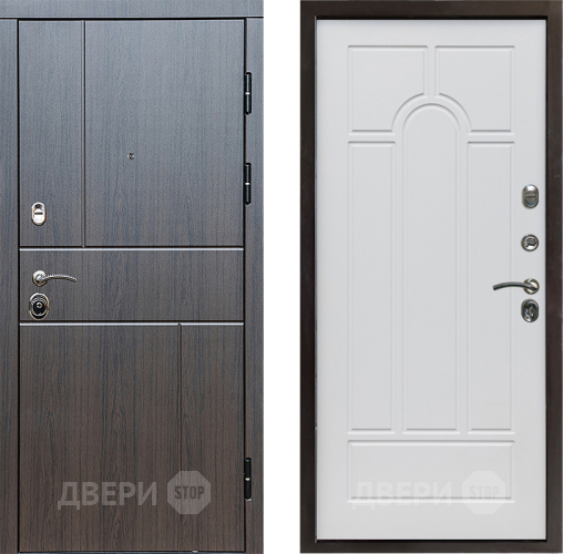 Входная металлическая Дверь Престиж Горизонт Венге Арка Белое дерево в Бронницах