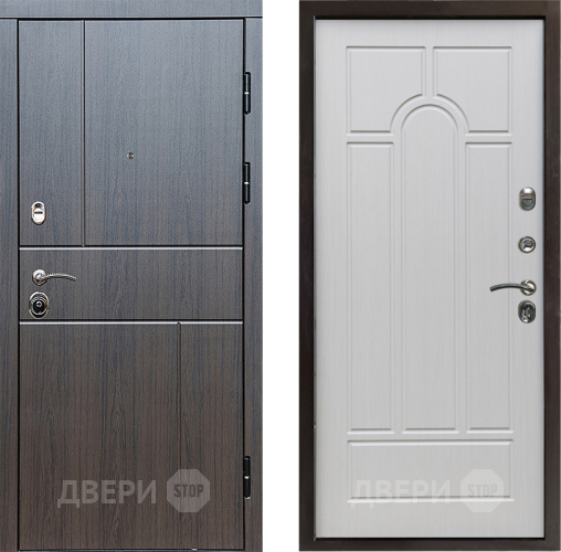 Входная металлическая Дверь Престиж Горизонт Венге Арка Лиственница белая в Бронницах