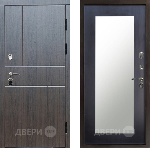 Входная металлическая Дверь Престиж Горизонт Венге Зеркло Пастораль Венге в Бронницах