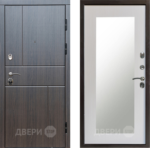Входная металлическая Дверь Престиж Горизонт Венге Зеркло Пастораль Лиственница белая в Бронницах