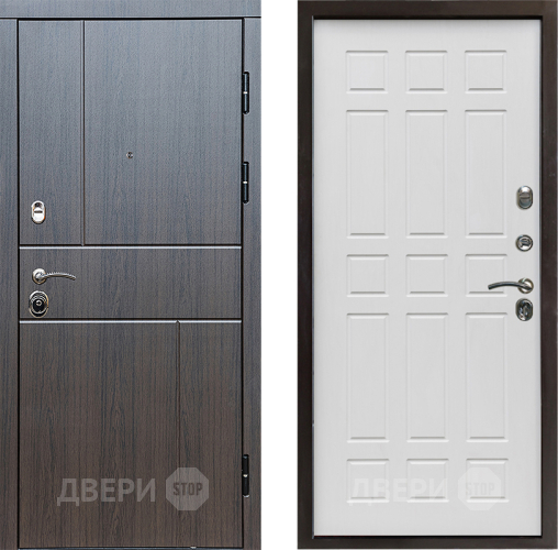 Входная металлическая Дверь Престиж Горизонт Венге Спарта Белое дерево в Бронницах