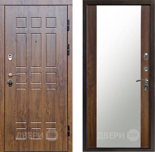 Входная металлическая Дверь Престиж Стандарт Зеркало Дуб в Бронницах