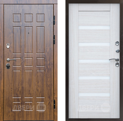 Входная металлическая Дверь Престиж Стандарт Царга Лиственница белая в Бронницах