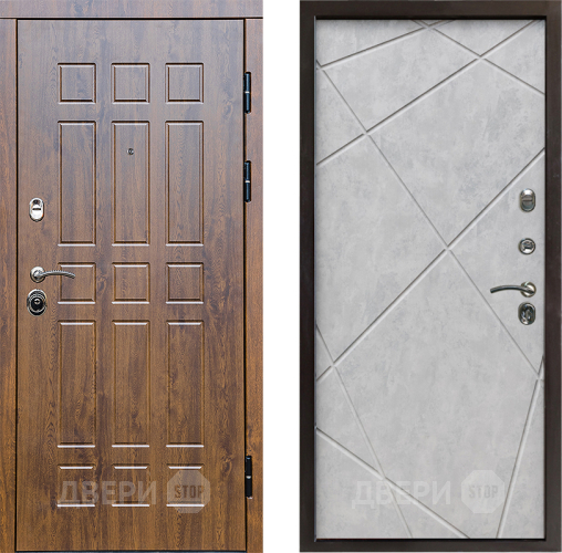 Входная металлическая Дверь Престиж Стандарт Лучи Бетон светлый в Бронницах