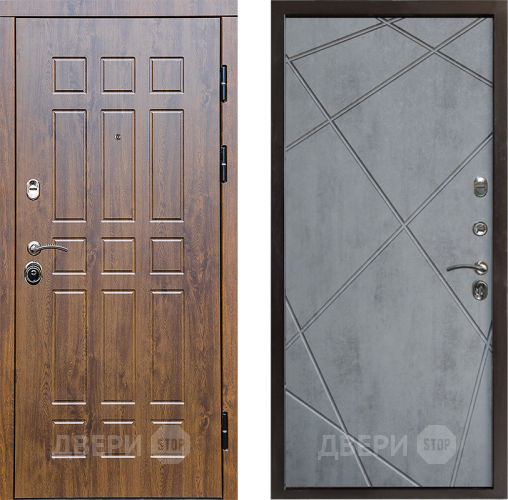 Входная металлическая Дверь Престиж Стандарт Лучи Бетон темный в Бронницах