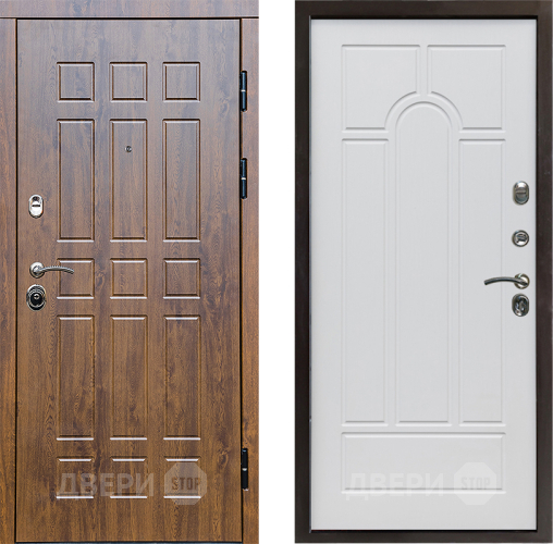 Входная металлическая Дверь Престиж Стандарт Арка Белое дерево в Бронницах