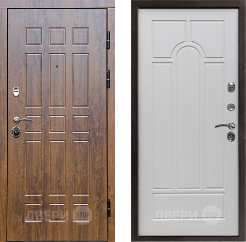 Входная металлическая Дверь Престиж Стандарт Арка Лиственница белая в Бронницах