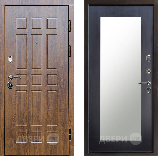 Входная металлическая Дверь Престиж Стандарт Зеркло Пастораль Венге в Бронницах