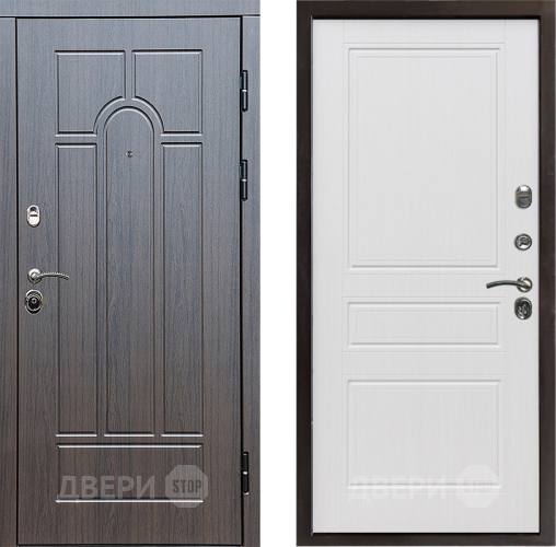 Входная металлическая Дверь Престиж Арка Классика Белое дерево в Бронницах