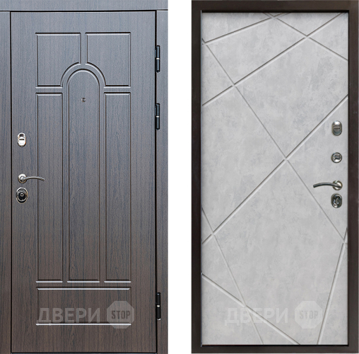 Входная металлическая Дверь Престиж Арка Лучи Бетон светлый в Бронницах