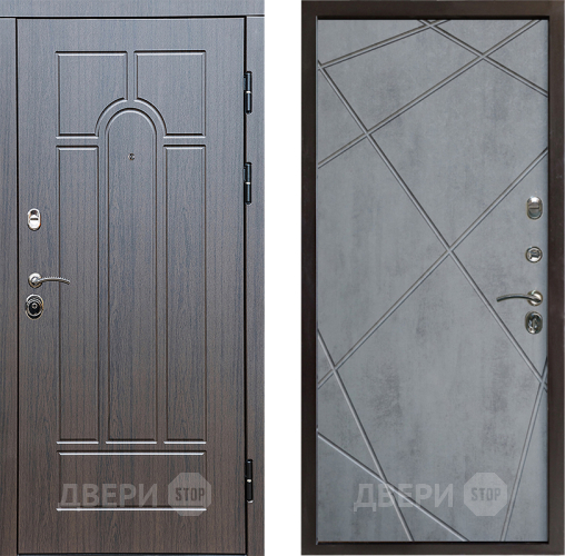 Входная металлическая Дверь Престиж Арка Лучи Бетон темный в Бронницах