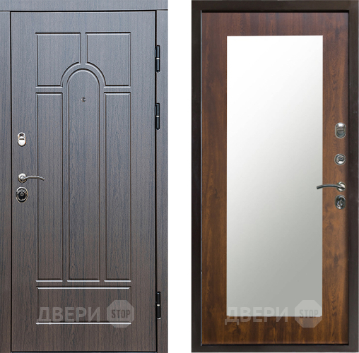 Входная металлическая Дверь Престиж Арка Зеркло Пастораль Дуб в Бронницах