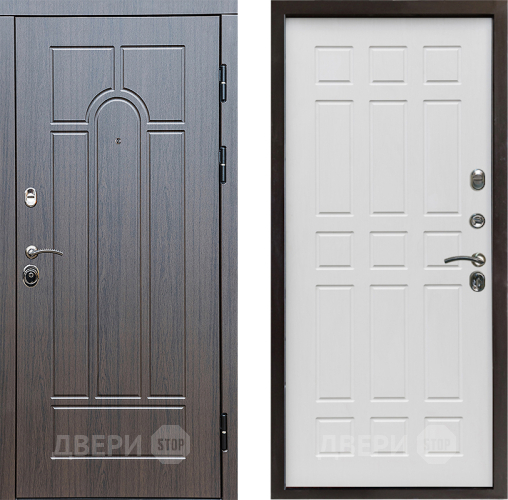 Входная металлическая Дверь Престиж Арка Спарта Белое дерево в Бронницах