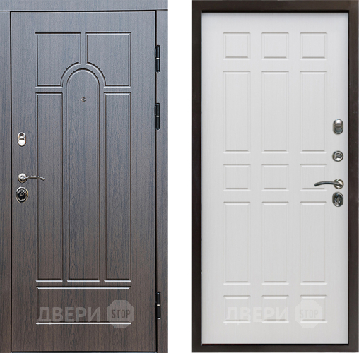 Входная металлическая Дверь Престиж Арка Спарта Лиственница белая в Бронницах