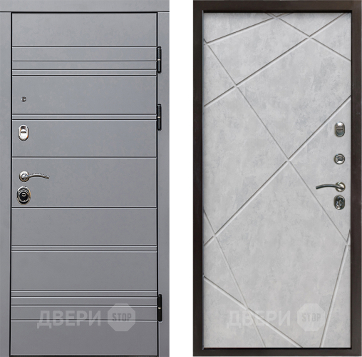 Входная металлическая Дверь Престиж Линия Грэй Лучи Бетон светлый в Бронницах