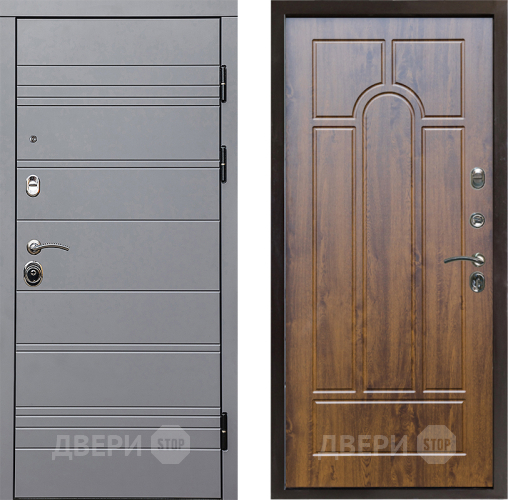 Входная металлическая Дверь Престиж Линия Грэй Арка Дуб в Бронницах