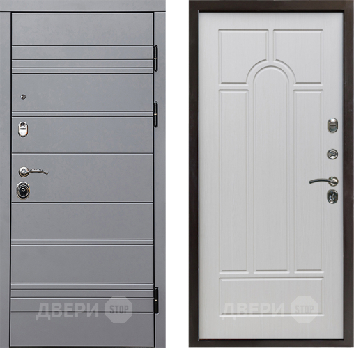Входная металлическая Дверь Престиж Линия Грэй Арка Лиственница белая в Бронницах
