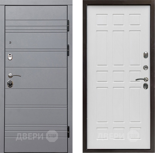 Входная металлическая Дверь Престиж Линия Грэй Спарта Белое дерево в Бронницах