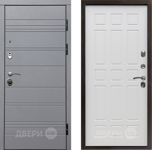 Входная металлическая Дверь Престиж Линия Грэй Спарта Лиственница белая в Бронницах