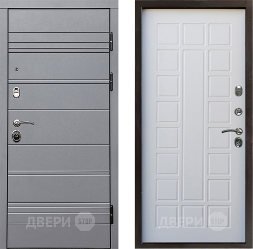 Входная металлическая Дверь Престиж Линия Грэй Престиж Белое дерево в Бронницах