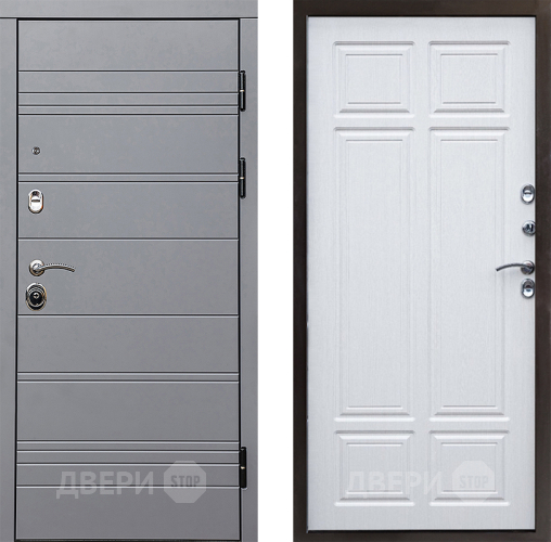 Входная металлическая Дверь Престиж Линия Грэй Премиум Лиственница белая в Бронницах