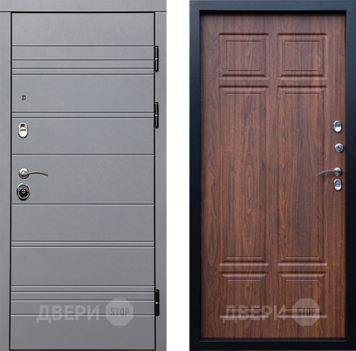 Входная металлическая Дверь Престиж Линия Грэй Премиум Орех темный в Бронницах