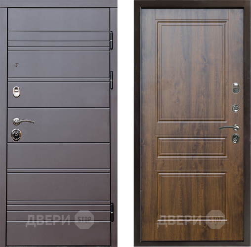 Входная металлическая Дверь Престиж Линия Браун Классика Дуб в Бронницах