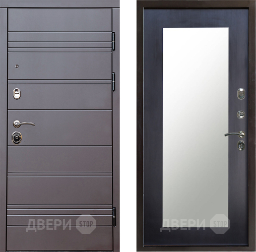 Входная металлическая Дверь Престиж Линия Браун Зеркло Пастораль Венге в Бронницах