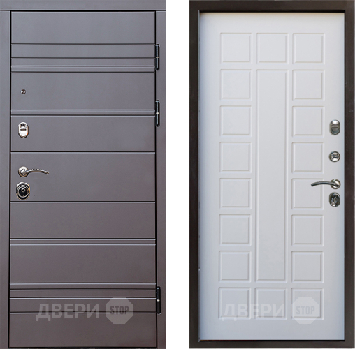 Входная металлическая Дверь Престиж Линия Браун Престиж Белое дерево в Бронницах