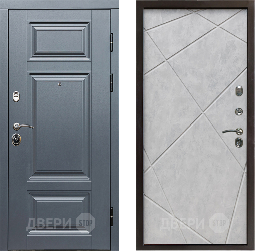 Входная металлическая Дверь Престиж Премиум Лучи Бетон светлый в Бронницах