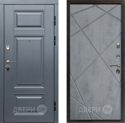 Входная металлическая Дверь Престиж Премиум Лучи Бетон темный в Бронницах