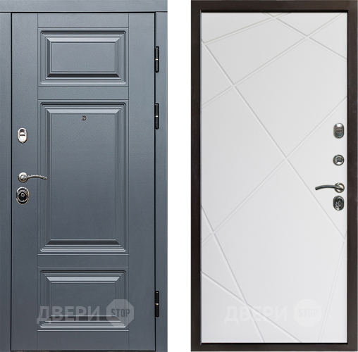 Входная металлическая Дверь Престиж Премиум Лучи Бетон белый в Бронницах