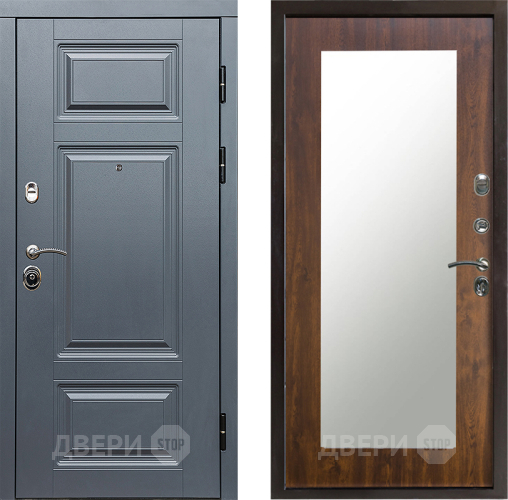 Входная металлическая Дверь Престиж Премиум Зеркло Пастораль Дуб в Бронницах