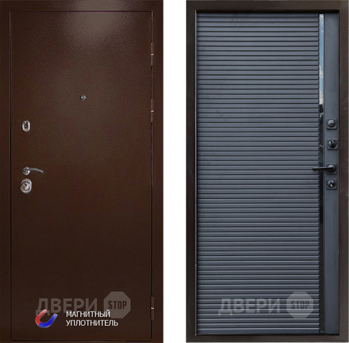 Входная металлическая Дверь Престиж Медь Porte Черный кварц в Бронницах