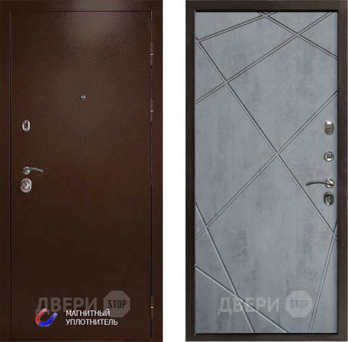 Входная металлическая Дверь Престиж Медь Лучи Бетон темный в Бронницах