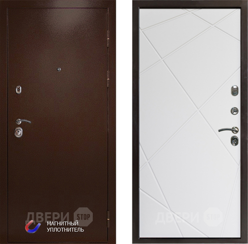 Входная металлическая Дверь Престиж Медь Лучи Бетон белый в Бронницах