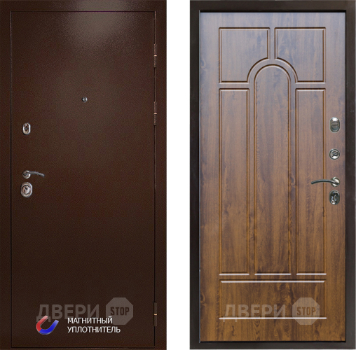Входная металлическая Дверь Престиж Медь Арка Дуб в Бронницах