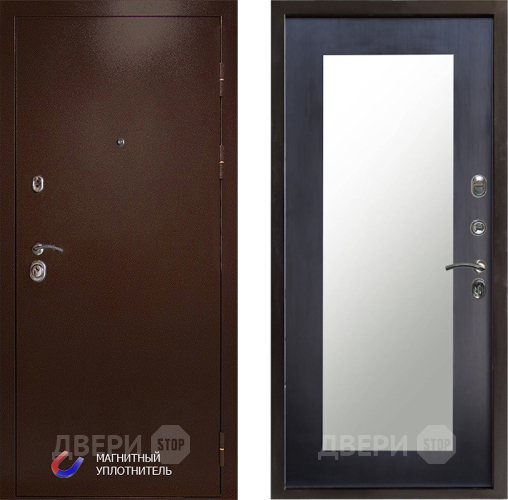 Входная металлическая Дверь Престиж Медь Зеркло Пастораль Венге в Бронницах
