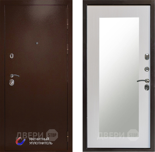 Дверь Престиж Медь Зеркло Пастораль Лиственница белая в Бронницах