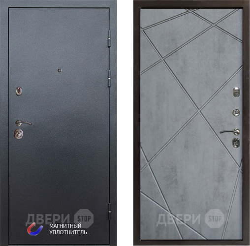Входная металлическая Дверь Престиж Графит Лучи Бетон темный в Бронницах