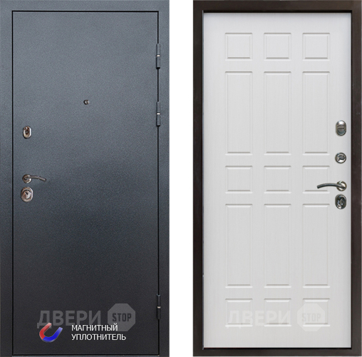 Входная металлическая Дверь Престиж Графит Спарта Лиственница белая в Бронницах