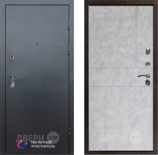 Входная металлическая Дверь Престиж Графит Горизонт Бетон светлый в Бронницах