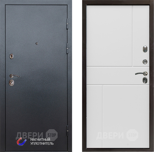Входная металлическая Дверь Престиж Графит Горизонт Бетон белый в Бронницах