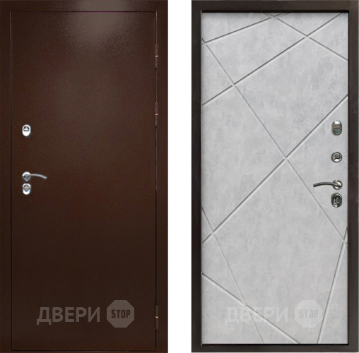 Входная металлическая Дверь Престиж TERMO с терморазрывом Снегирь Медь Лучи Бетон светлый в Бронницах