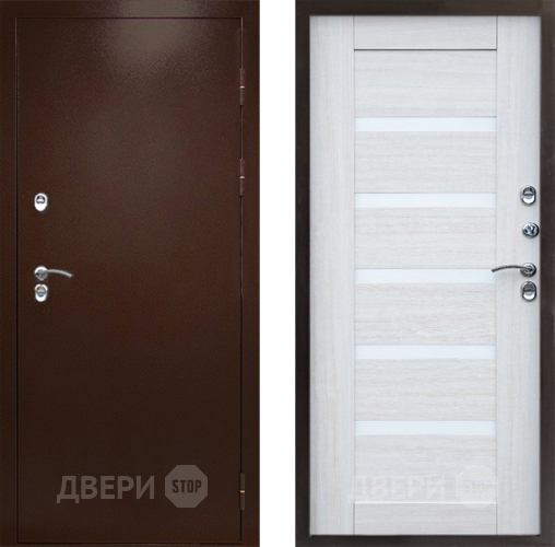 Входная металлическая Дверь Престиж TERMO с терморазрывом Снегирь Медь Царга Лиственница белая в Бронницах