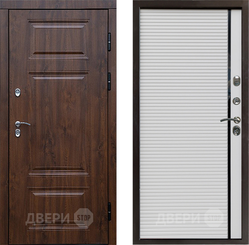 Входная металлическая Дверь Престиж TERMO с терморазрывом Премиум Орех Porte Белый в Бронницах